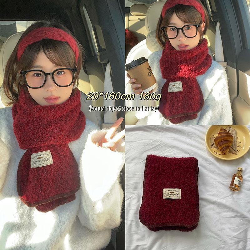 Festive Collection: Red Scarves & Imitation Cashmere Shawls - Cozy Winter Gifts & Soft Neck Warmers