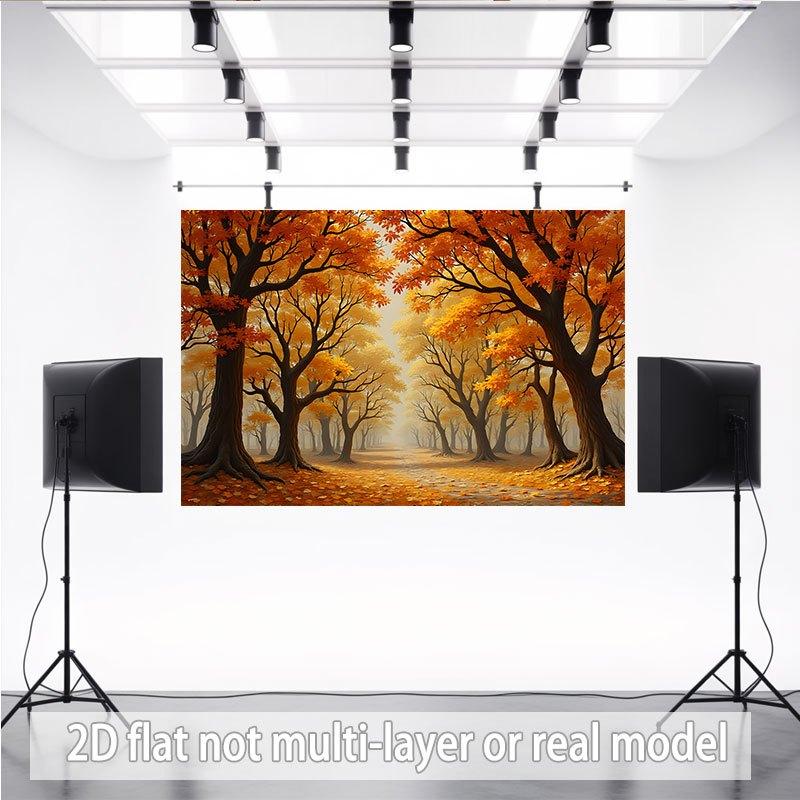 Two-dimensional Plane 1 Piece Per Pack - Autumn-themed Forest Path Banner Made of Anti-wrinkle Polyester fabric.PMJ