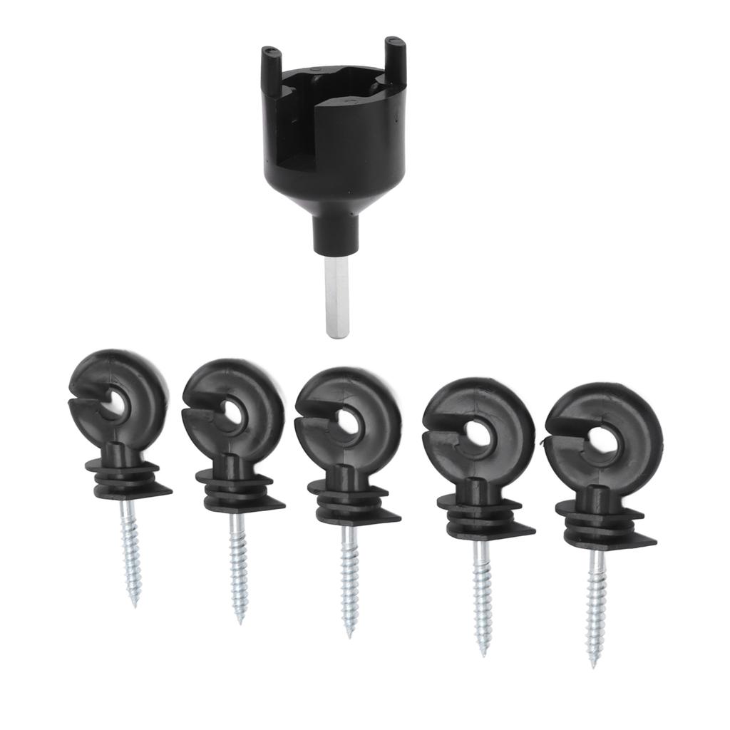 50Pcs Electric Fence Insulator Screw in Insulator Fence Ring Post Wood Post Insulator with