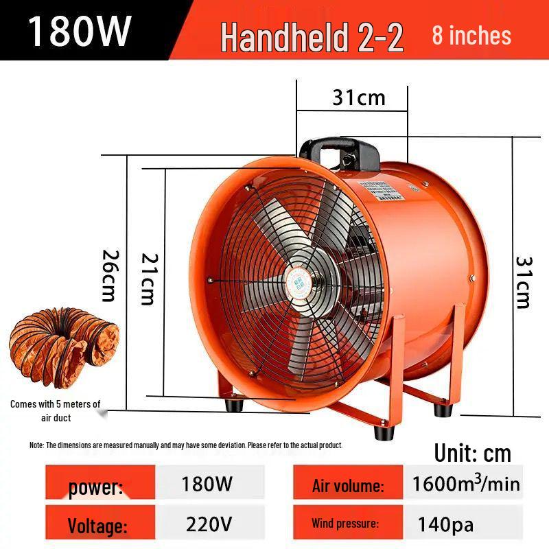 220V Portable Axial Exhaust Fan Blower for Industrial Ventilation