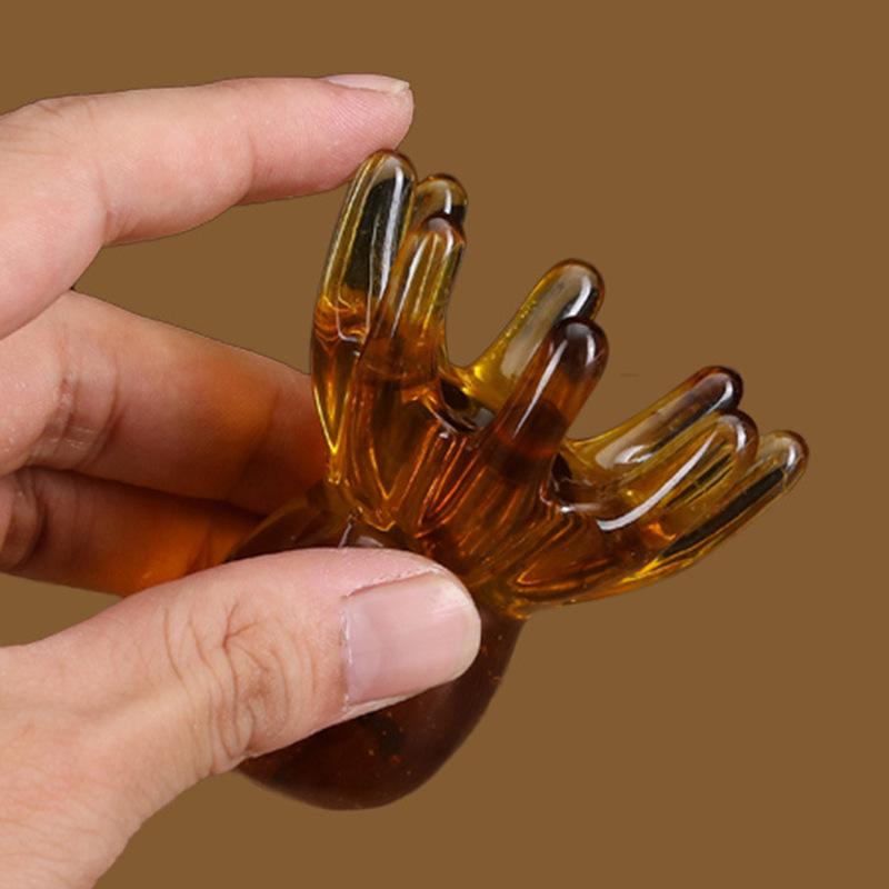 Spa Quality Home Travel Use Ergonomic Octopus Head Resin Gua Sha Massager Portable Face Body Scalp Pressure Point Tool