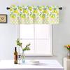 Lemon and Tartan Window Top Curtain Fashion Printing Light Blocking Short Window Valance Curtain for Kitchen Bedroom
