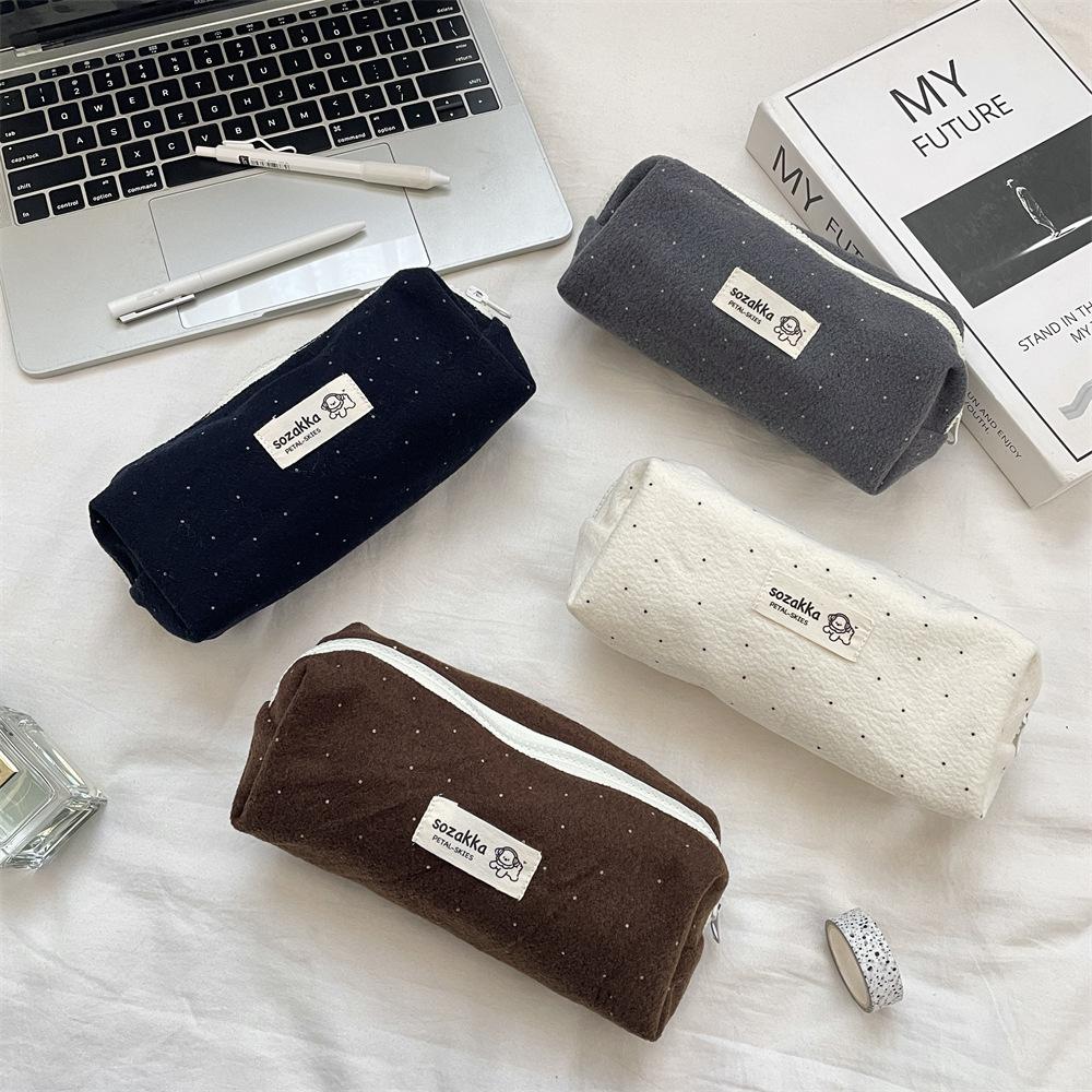 High Beauty Niche Student Wash Bag Makeup Organizer Bags Korean Point Pencil Case Ins Large Capacity Stationery Pouch