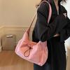 Soft Commuting Tote Bag Corduroy Sports Crossbody Bag Fashion Square Shoulder Bag  Travel