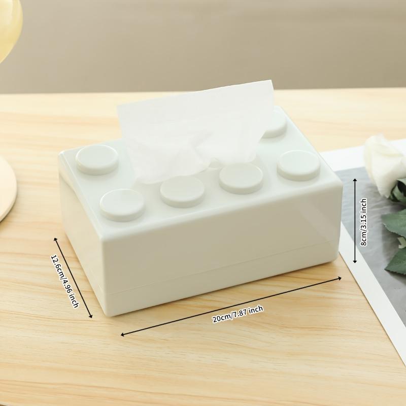 1pcs/set ABS Building Blocks Tissue Box Holder Multi-functional Stylish Home Decor for Living Room Coffee Table Organizer