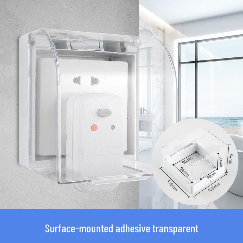 86 Type Transparent Self-Adhesive Waterproof Socket Cover for Bathroom Switches