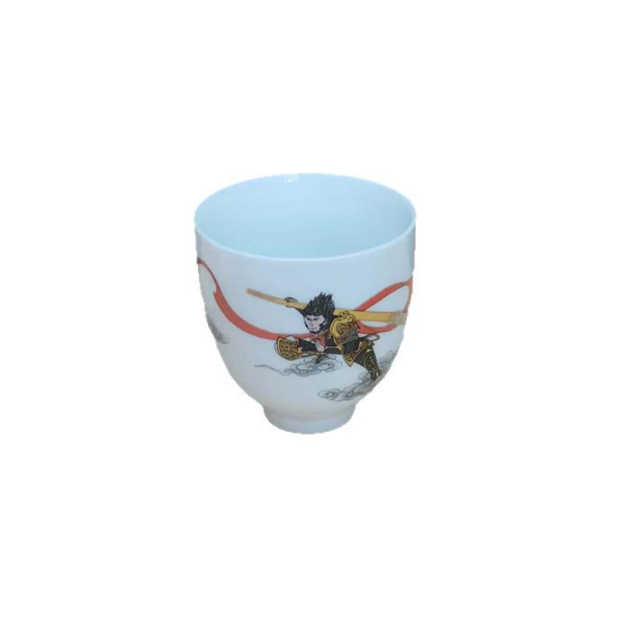 White Dehua Ceramic Kung Fu Tea Cup – Small Porcelain Tasting Cup with Decal Design Teacup Version 5