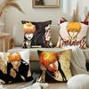 Vintage Bleach Anime Kurosaki Ichigo Kissenbezug Quadratisches Kissen Schlafzimmer Sofa Freizeit Komfort Kissen Auto Heimdekoration