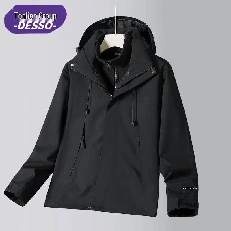 

DESSO Men s 3-in-1 Outdoor Jackets and Casual T-Shirts L