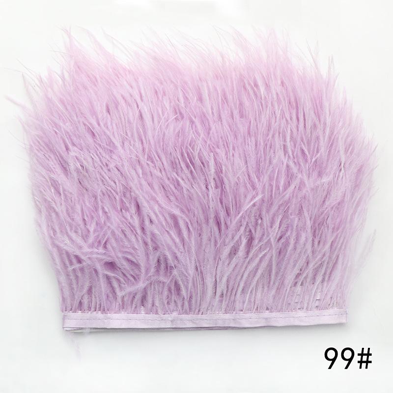 2M Ostrich Feather Cloth Edge 8-10 Cm Cuffs Clothing Skirt Decorative Accessories Color Ostrich Feather Cloth With Feathers