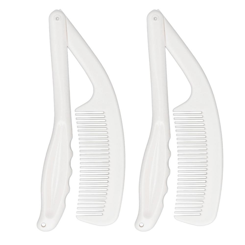 ABS Material Foldable Long Handled Comb Extra Long Length Portable Hair Care Comb Elderly People