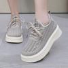 Mom shoes soft sole mesh women's cloth shoes breathable hollow women's shoes lace-up new summer non-slip casual shoes