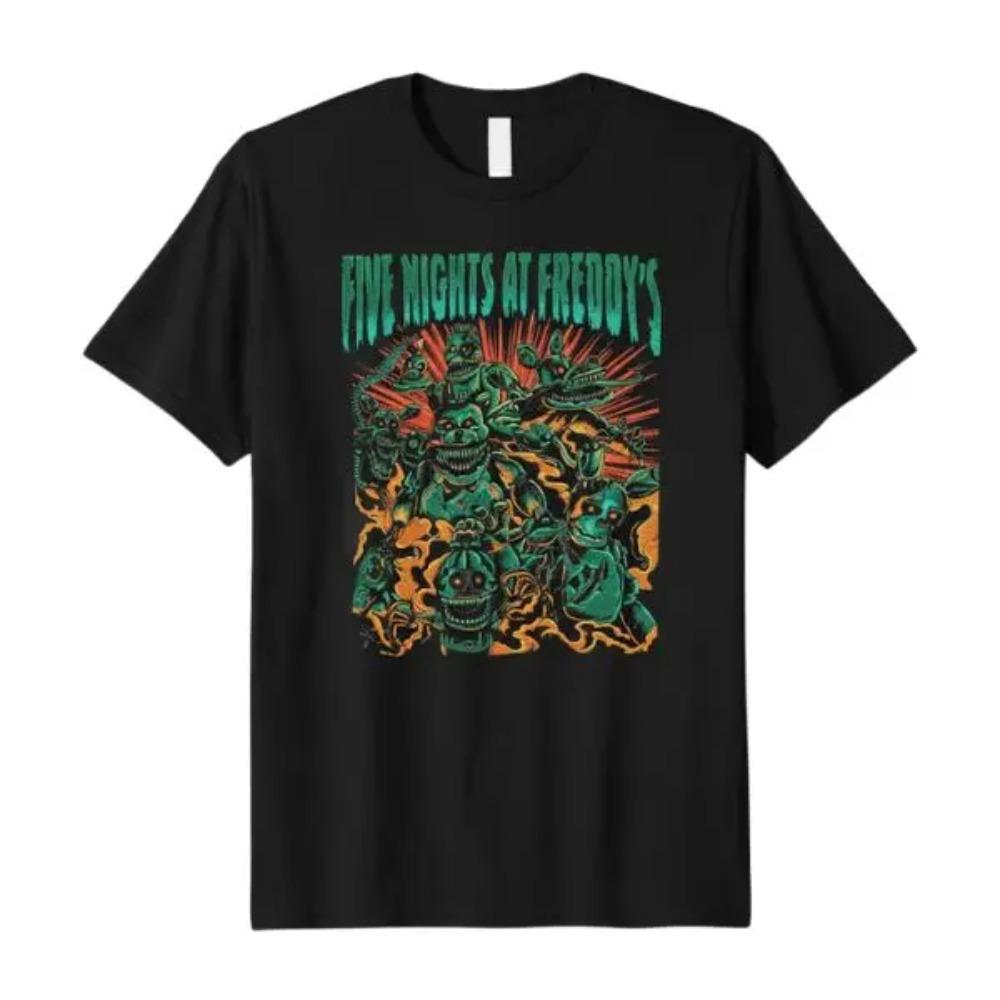 Modna koszulka z grafiką Five Night At Freddys Wygodny nadruk Oversize Wysokiej jakości ubrania Letnia czysta bawełna Streetwear Koszulka