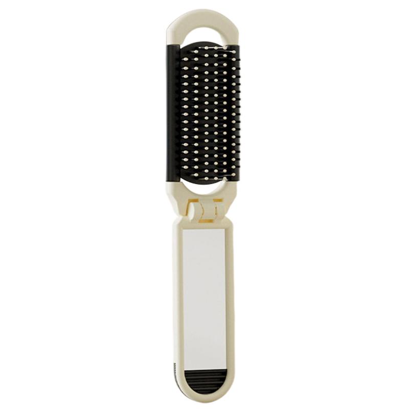 Mini Hair Brush Folding Massage Comb Head Massage Anti-Static Portable Travel Hair Brush Girl Hair Combs With Mirror