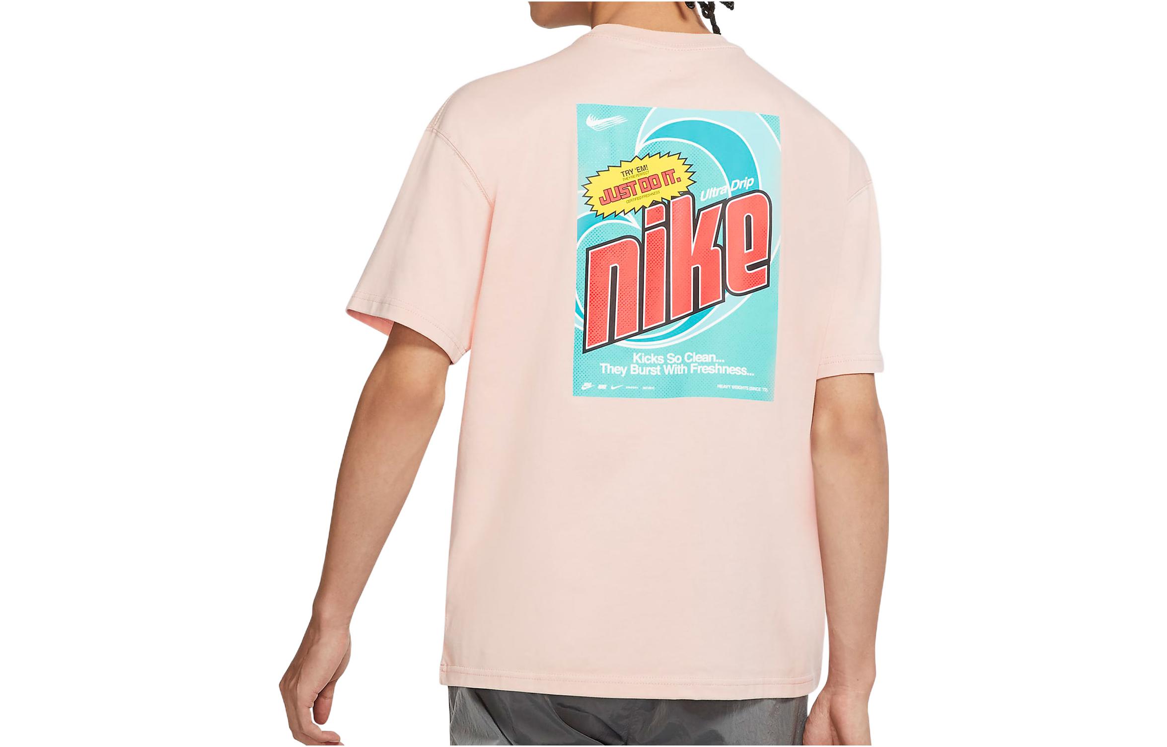 Мужские футболки Nike Розовые С круглым вырезом Умеренный прямой крой DM2198-601 M