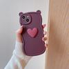 Bear Ears 3D Heart Compatible with iPhone 16 Pro Max Apple 17 Phone Case 15/14 Matte Soft Case