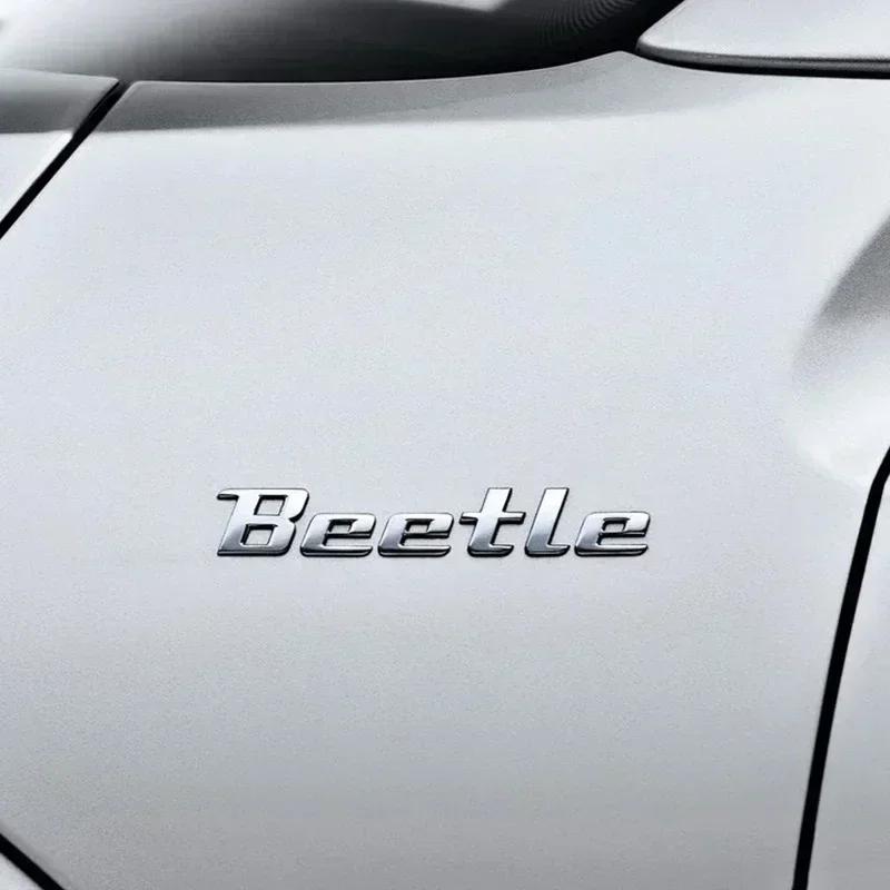 VW 1PCS Metal Beetle Car Letter Logo Sticker Tail Bumper Badge Auto Rear Trunk Emblem Styling Accessories For Volkswagen VW Beetle
