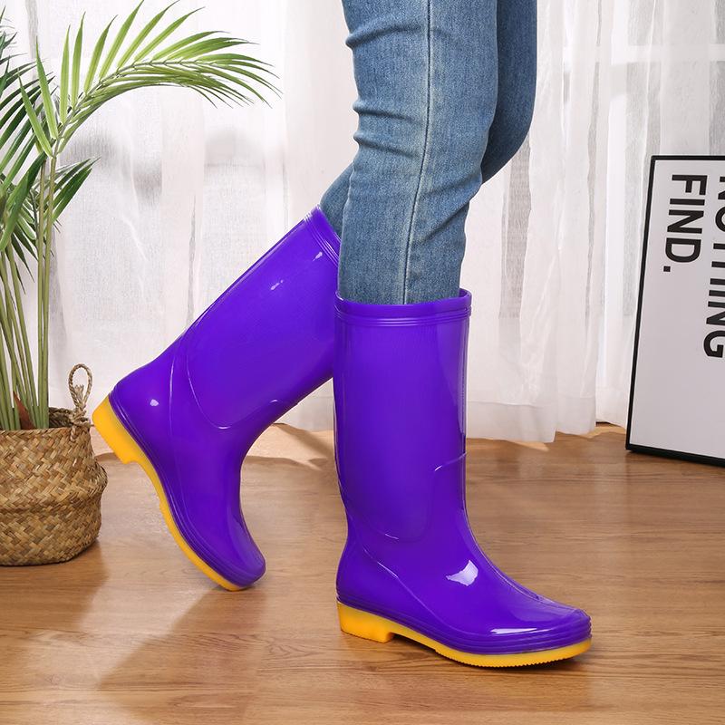 Water Shoes Without Lining Women's Tall Water Boots Long Boots No Mesh Non-slip Rain Boots Women's Rubber Shoes