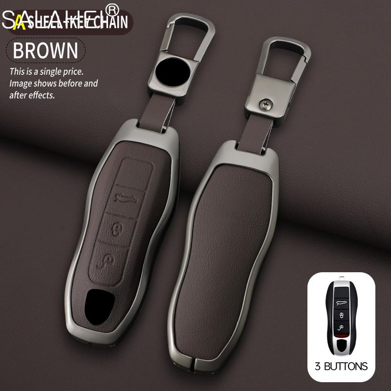 Car Key Case Cover Shell For Porsche Panamera Spyder Carrera Macan Boxster Cayman Cayenne 911 970 981 991 Keychain Accessories