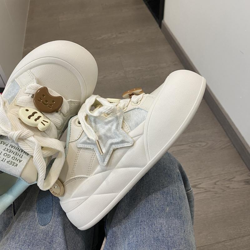 

Versatile heightening platform student casual little white shoes women s 2024 new popular spring and autumn big head bread shoes board shoes 40 синій