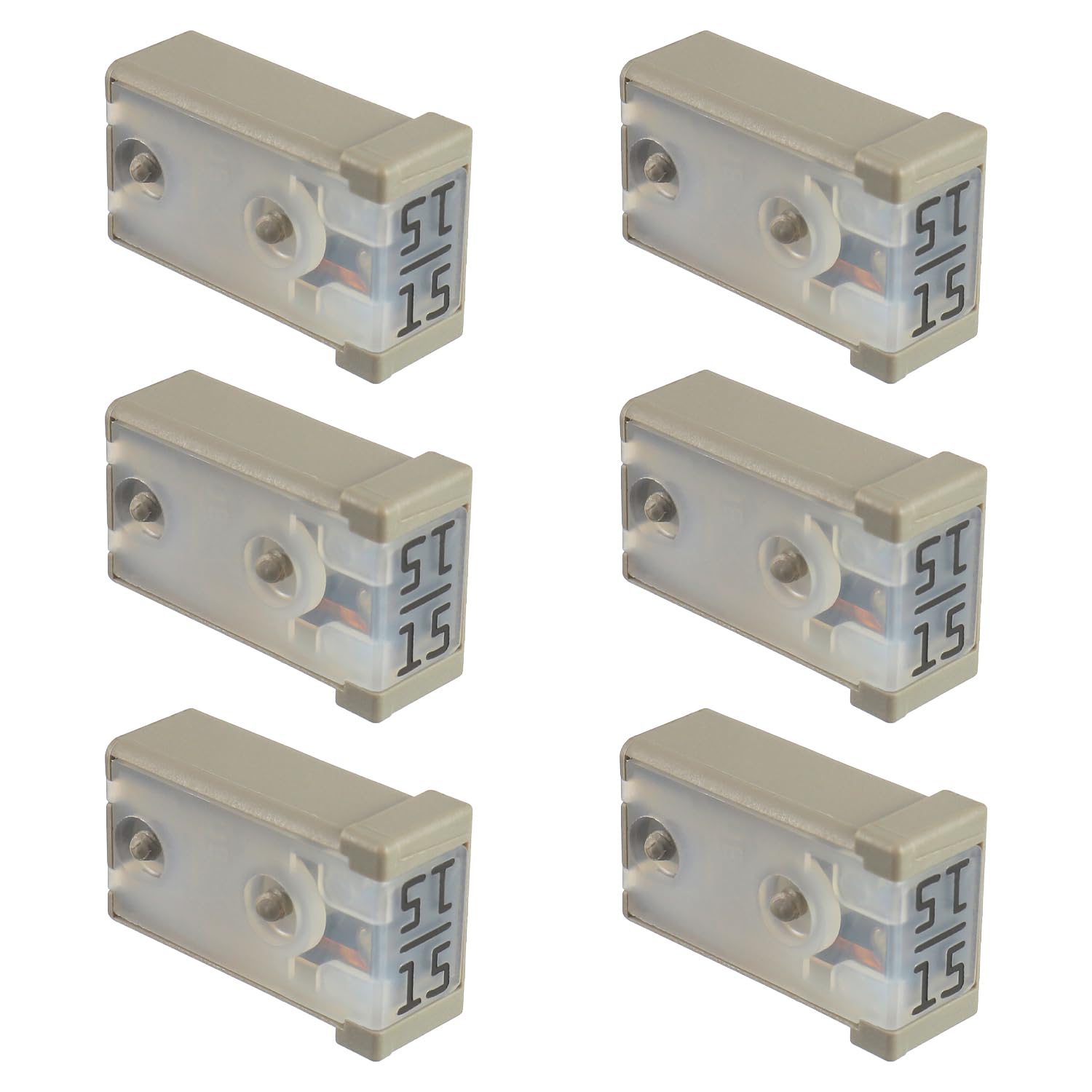 15A 32V Mini Automotive MCASE Shaped Cartridge Fuse Kit(Pack of 6pcs,15A) 15A