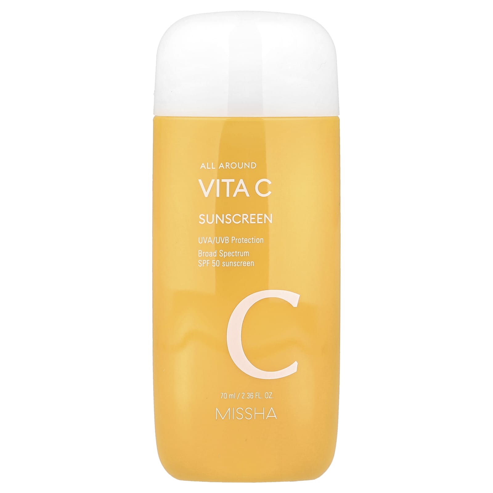

Missha, солнцезащитный крем All Around Vita C, SPF 50, 2,36 жидких унций (70 мл)