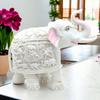 White Elephant Showpiece Big Size Marble Resin Aesthetic Statue Decorative Item for Home, 8 Inch Elephant Decor