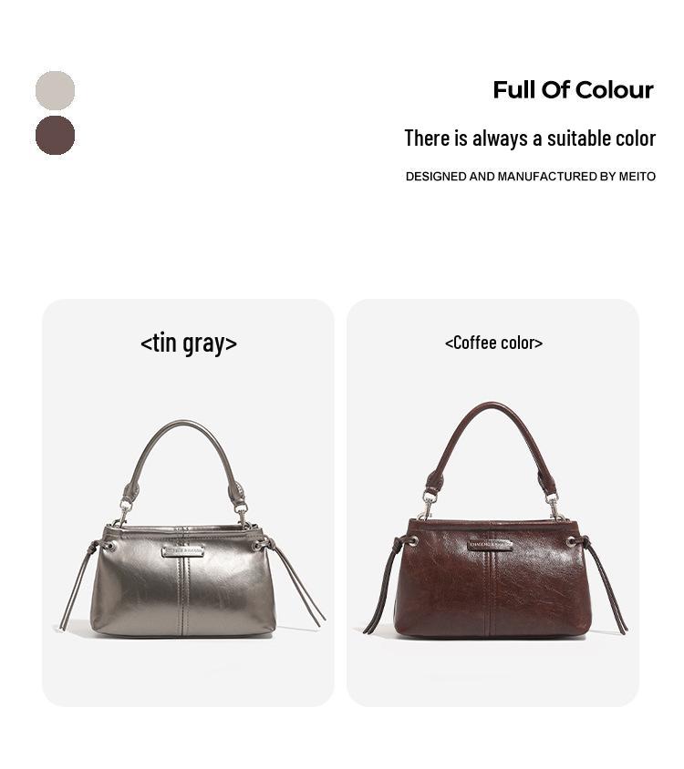 Dámská retro minimalistická kožená kabelka s uzlem - Prémiová, univerzální pro podzim/zimu, malá čtvercová, na jedno rameno nebo crossbody.