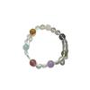 Colorful candies are natural treasures10mm Women's bracelet with aquamarine, amethyst, pink citrine, yellow citrine, and strawberry crystal,