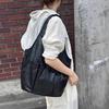 Korean niche design tote bag hand-held pleated underarm bag women's shoulder bag three pockets soft leather women's bag tide