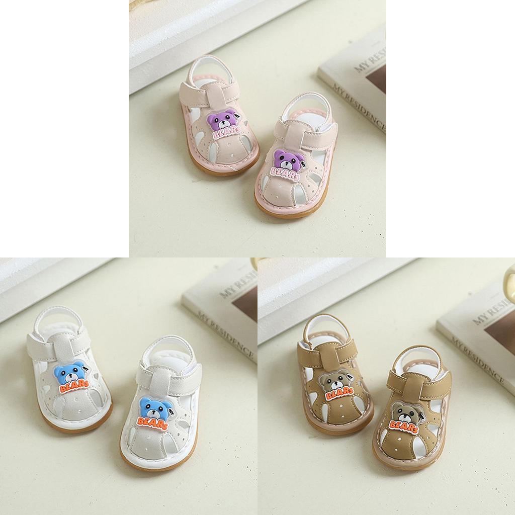 Baby Girl Toddler Shoes With Cartoon Design And Breathable Synthetic Leather For Summer Walks