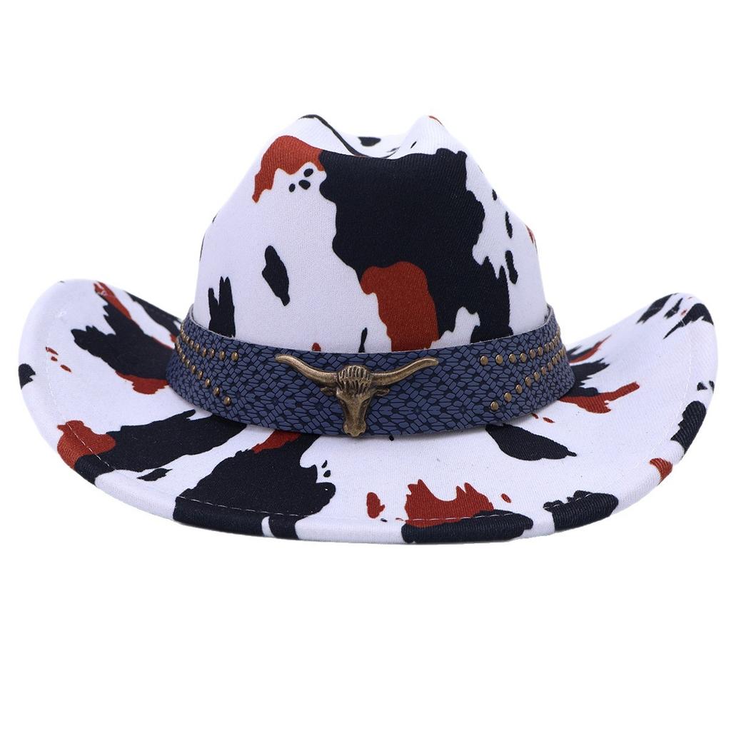 Cow Jazz Top Hat Western Cowboy Hat Men'S And Women'S Style Tibetan Classic Wool Hat Outdoor Hat