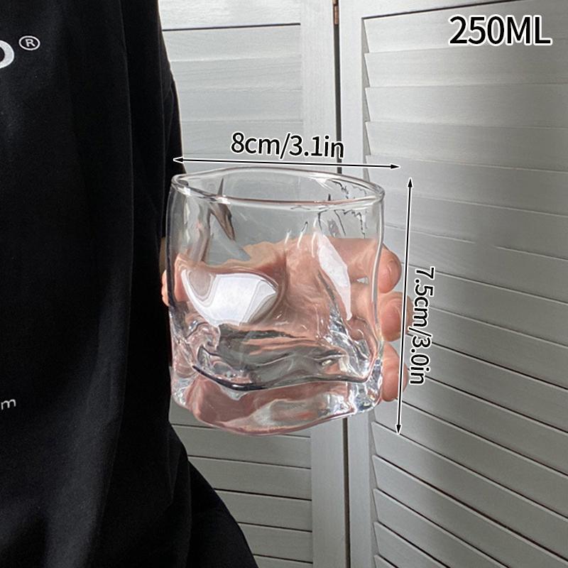 Stripe Coffee Glass Cup Ice Coffee Mug Transparent Glass Tea Cup Drinkware Juice Milk Mocha Cups Kitchen Supplies