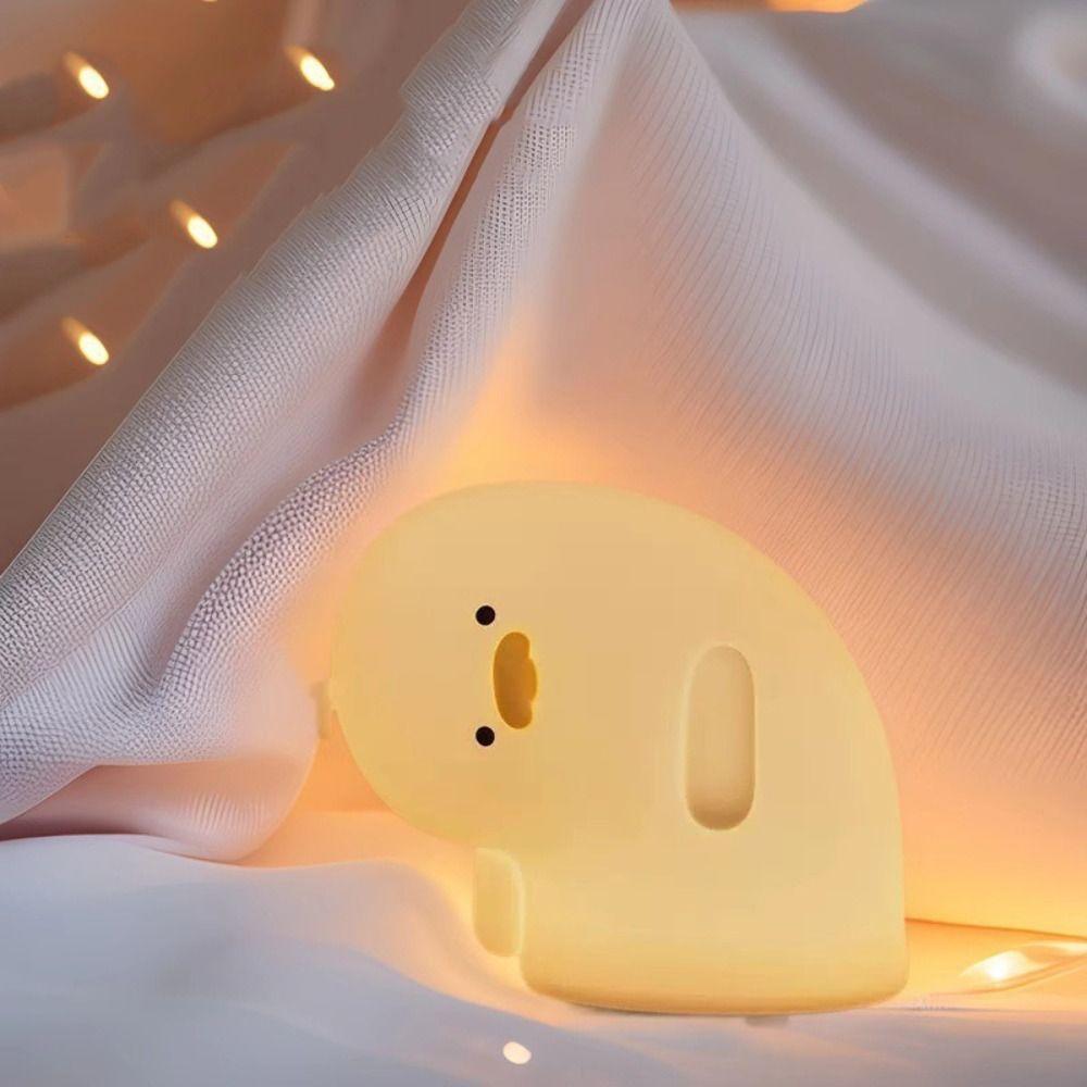 Room Decor Silicone LED Duck Night Light Dimmable Cartoon Sleeping Lamp USB Charging Table Lamp Office