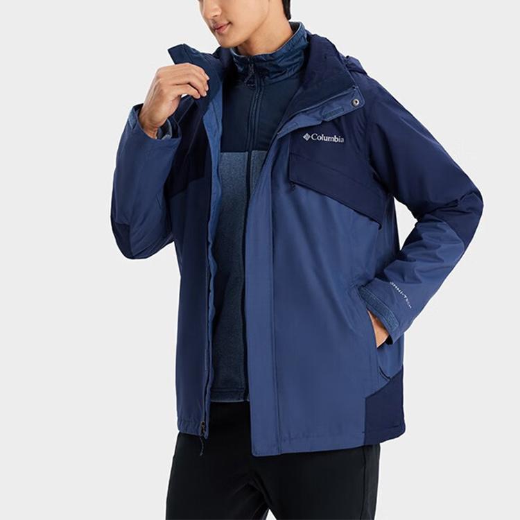 Columbia Color Block Outdoor Detachable Hat Three-In-One Fleece Liner Waterproof Windproof Lightweight Water-Resistant Jacket Unisex Jacket WE6504-477
