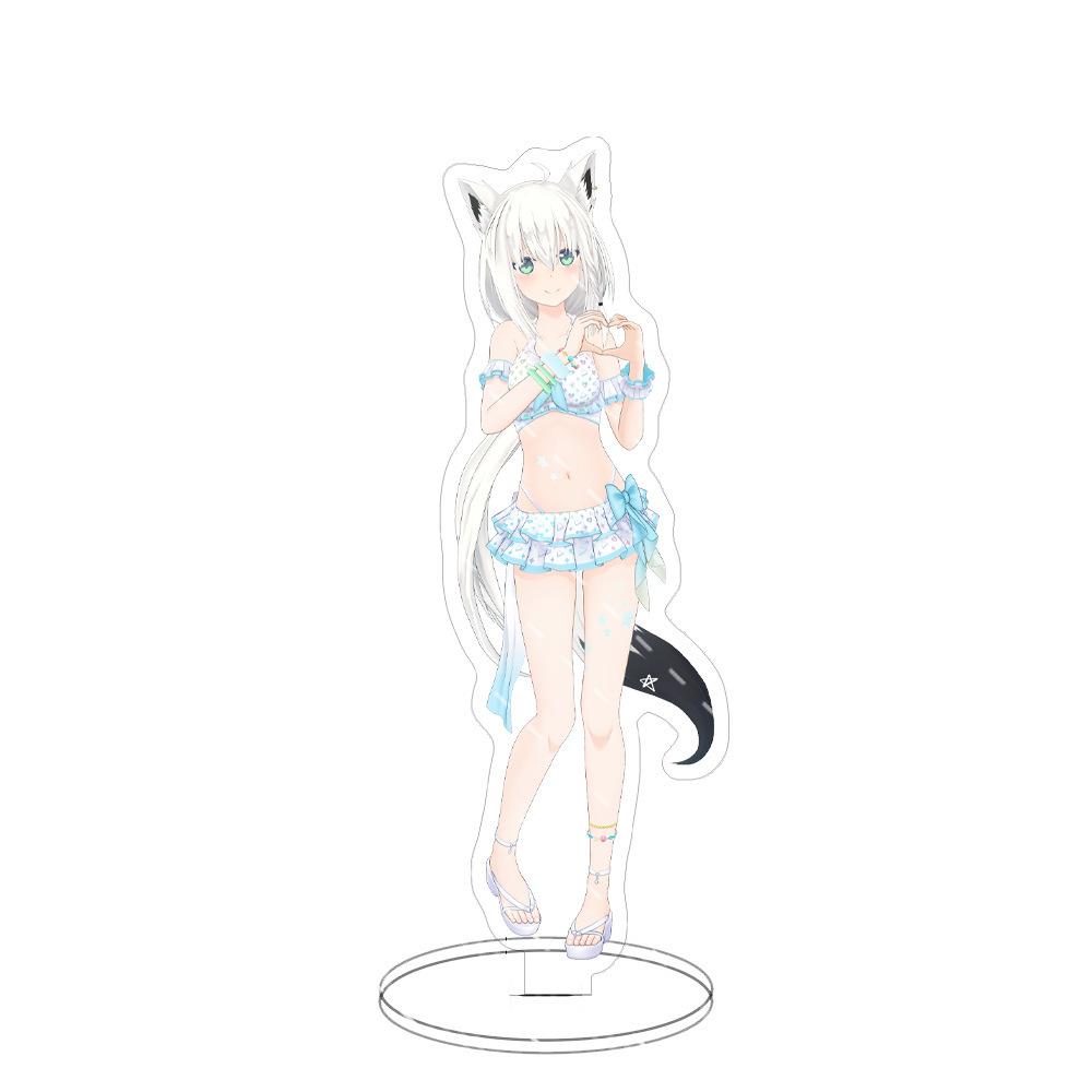 Swimsuit Party Time Hololive Vtuber Anime Figures Cosplay Acrylic Stands 15cm Model Mococo Kobo Ayame Desk Decor Standing Sign G