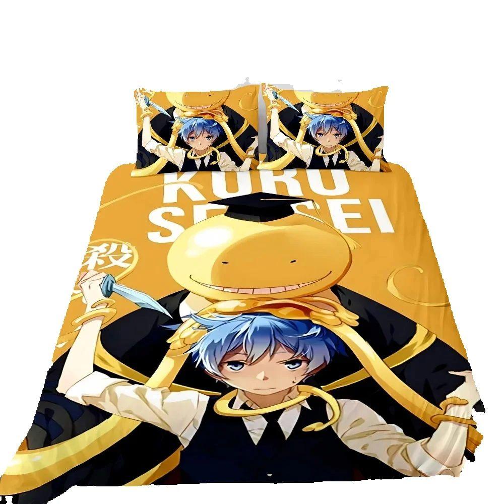 Anime Assassination Classroom Bettbezug Kissenbezug Bettwäsche-Set für Kinder Mädchen Jungen Schlafzimmer Geschenk Einzel Doppel Groß