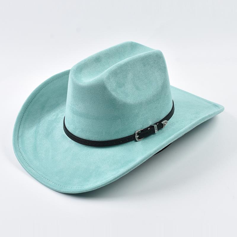 Suede Western Cowboy Hat For Men Women Vintage Rolled Brim Cowgirl Jazz Hats Outdoor Travel Knight Hats