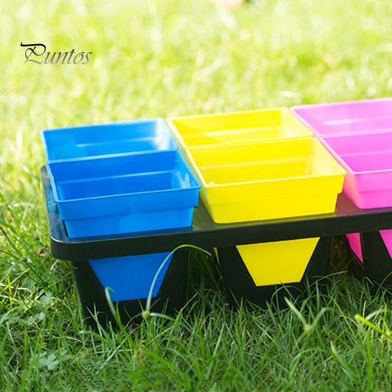 Puntos 10Pcs Bonsai Planter Nursery Flower Pot Garden Square Home Plastic Decor Supply