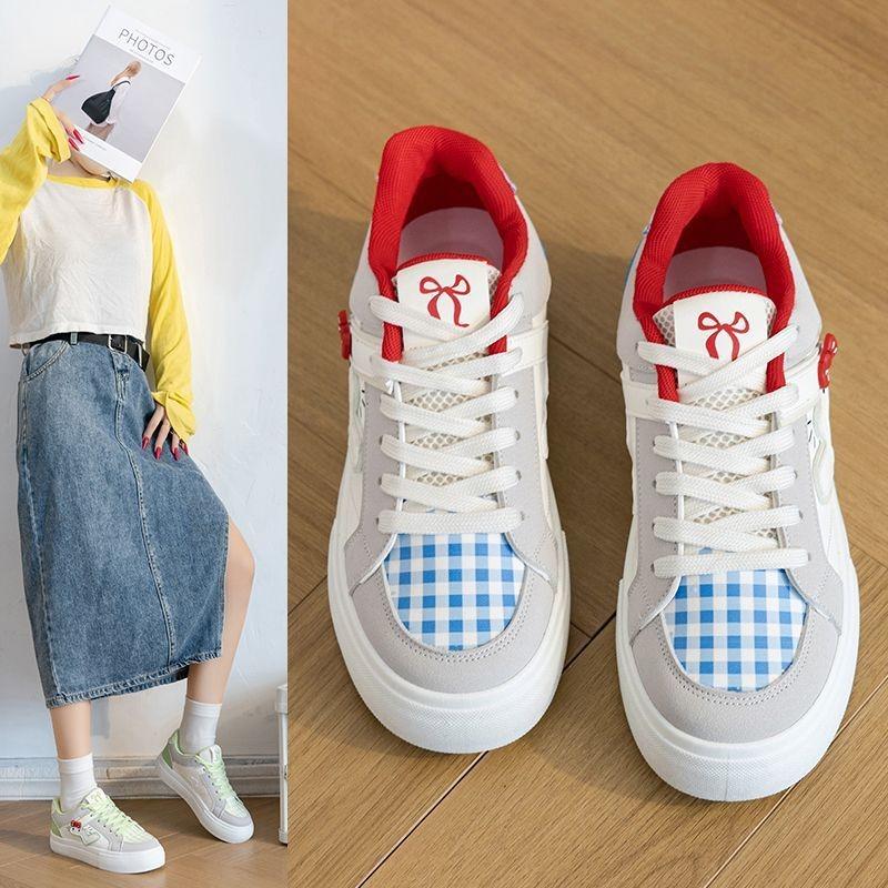 Platform bread shoes female cute design new niche student sports little white shoes board shoes casual shoes