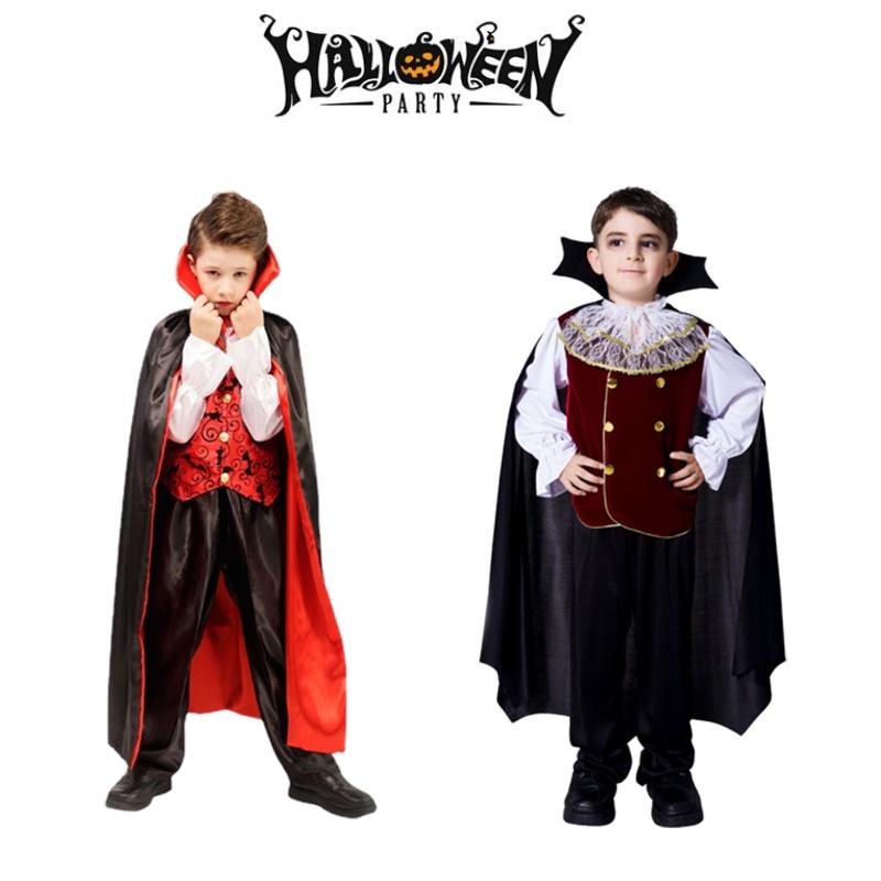Boys Kids Royal Vampire Halloween Cosplay Fancy Dress Costume Outfit