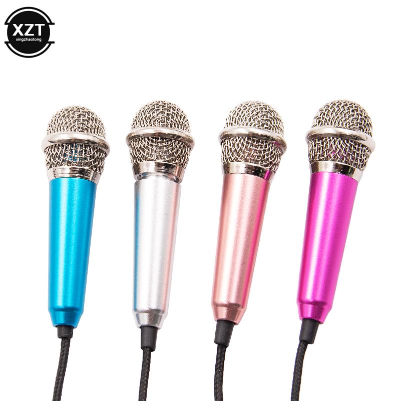 Mini Portable 3.5mm Stereo Studio Mic KTV Karaoke Microphone For Smart Phone Laptop PC Desktop Handheld Audio Microphone