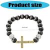 Expandable Wrist Jewelry with Intricate Religious Pendant and Alloy Construction Beaded Bracelet Suitable for Daily Styling