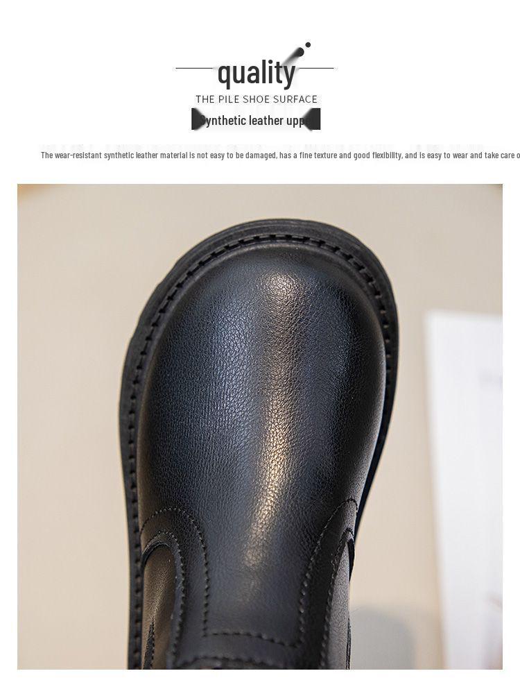 Children's Waterproof Martin Boots with Fleece Lining - Soft-Soled, Non-Slip, British Style Winter Boots