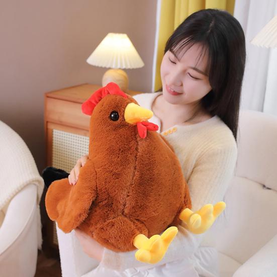 Rooster Plush Toy Cotton Filled Lovely Simulation Poultry Doll Plushies Companion Sofa Cushion Stuffed Cartoon Chicken Doll Kids Toy
