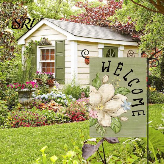 Spring Garden Decor Double-Sided Flag for Porch 12x18 Inch Fade-Resistant Floral Butterfly Welcome Print Decorative Outdoor Yard Patio Mailbox