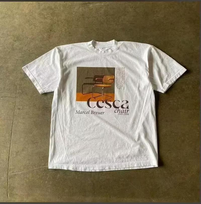 2025 Summer Retro Harajuku Fashion Tee Women Cotton T-shirt Y2K Loose Street Letter Unisex Printing Short Sleeve Casual T-shirt
