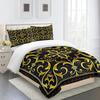 Luxury Black Gold 3Pcs Geometric Queen King Full Size Duvet Cover Bedding Linen Set 2 Seater Bedspread 200x200 240x220 150x200