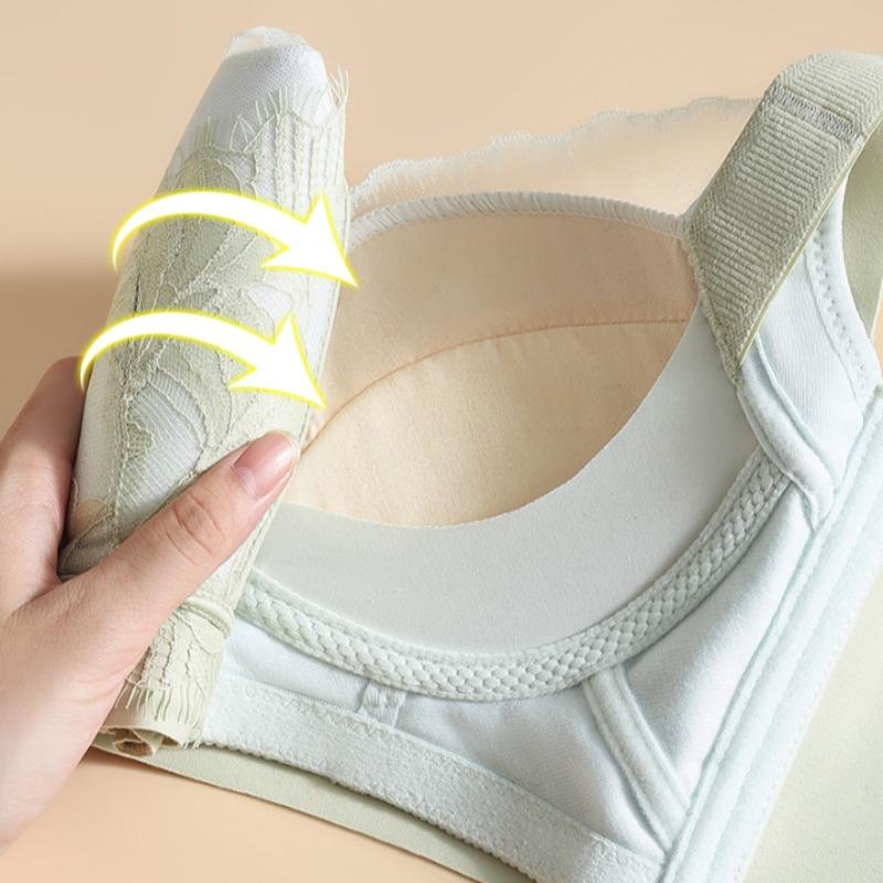 Small Bust Lift and Enlarge Non-magnetic Bra Anti-sagging and Shaping Lace Underwear