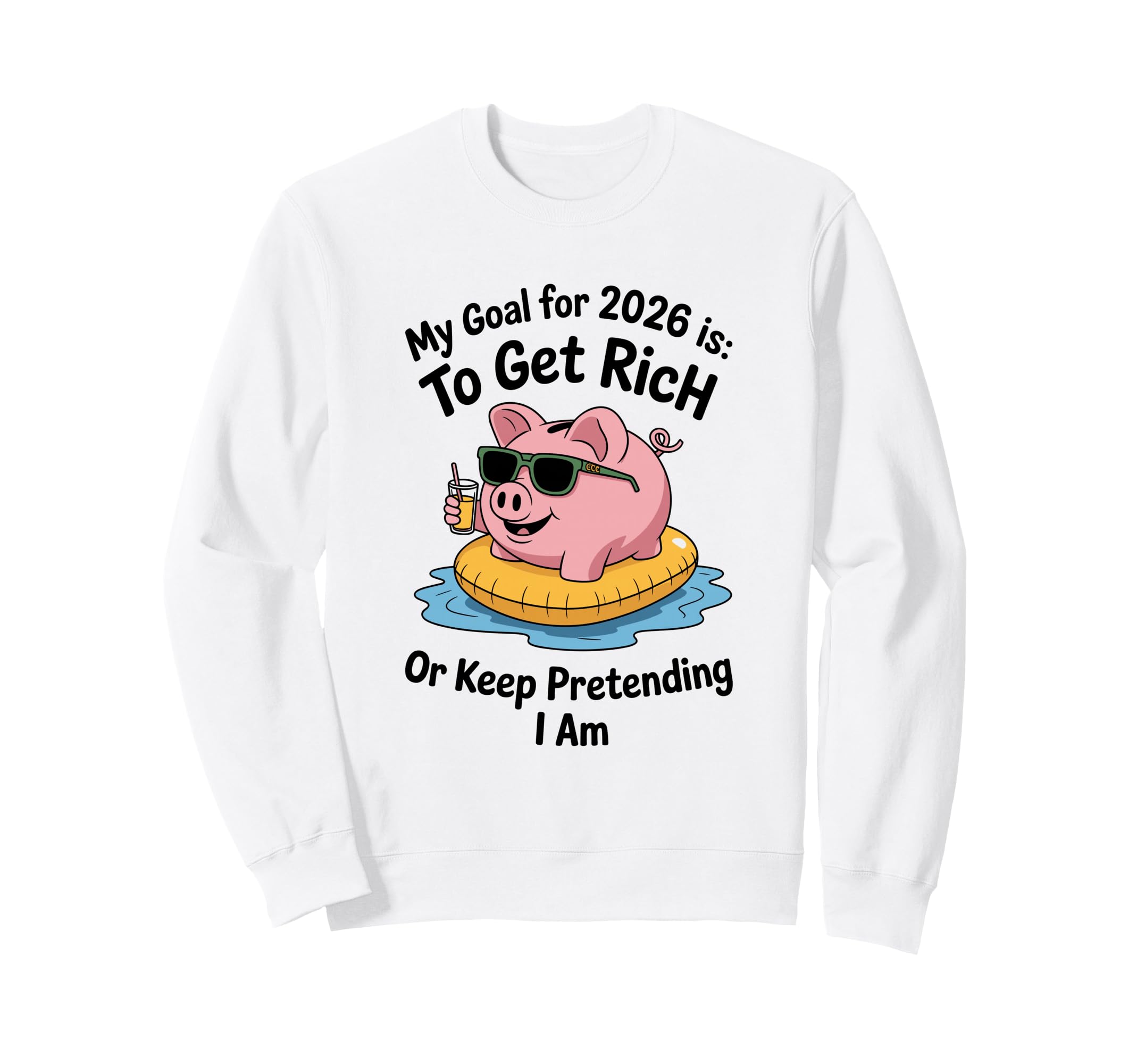 

Relaxed Pig Sunglasses Pool Party Summer Vacation Sweatshirt